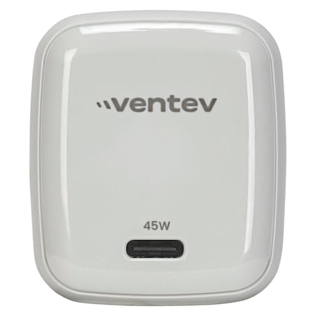 Ventev Ultrafast Gan Mini 45w Wall Charger And 5a Usb C To Usb C Cable, White WC45-CC264928