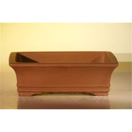 Paisaje 6.5 x 4.5 x 2.125 in. Unglazed Ceramic Bonsai Pot, Brown - Rectangle PA2803683