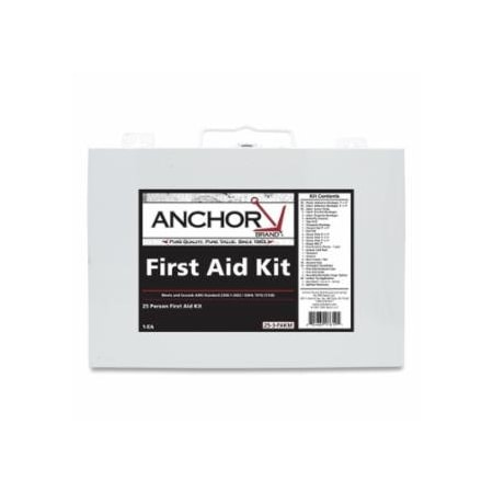 Anchor Brand 25 Person First Aid Kit, Metal Case, Wall Mount 101-25-3-FAKM