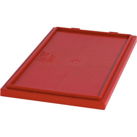 Partners Brand Red Plastic Lid, Stack/Nest, 20 7/8x18 1/4", Red, PK3, 3 PK BINS157