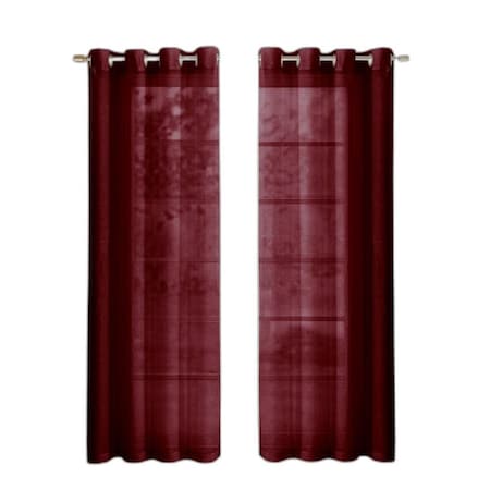Homeroots Set of Two 84" Burgundy Solid Modern Window Panels, 2PK 473388