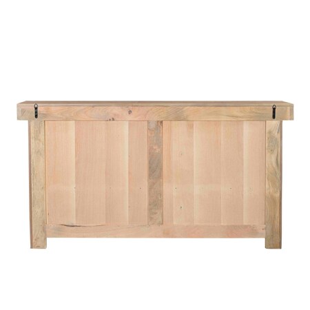 Homeroots 72in Natural Solid Wood Three Drawer Sideboard with Five Doors 634323