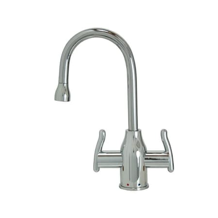 Mountain Plumbing Hot and Cold Water Faucet with Modern Curved Body and Handles in Satin Gold MT1801-NL/SG