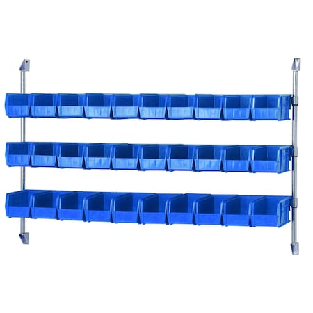 Quantum Storage Systems WIRE CANTILEVER BIN HOLDER WITH 30 BINS CAN-34-60BH-230BL