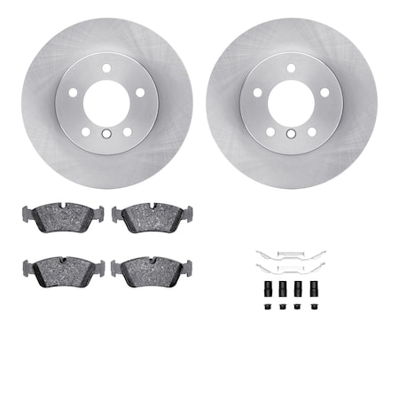 Dynamic Friction Co DFC Rotors with EURO 5000 Ceramic Brake Pads includes Hardware 6612-31173