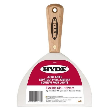 Hyde Flexible Joint Knife Hardwood Handle 6" Wide. Used to Spread Compounds. 7860