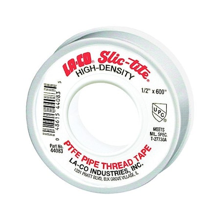 Markal Thread Sealant Tape, PTFE, 600 in. L, White 44083