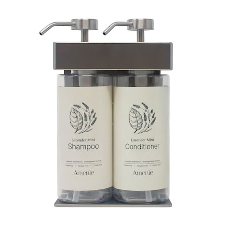 Amenie Lavender Mint SOLera Oval 2 Chamber Refillable Dispenser, Satin 39234-O3-C-LAVM