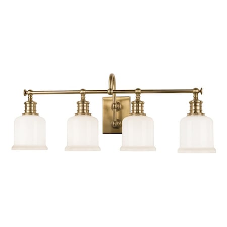 Hudson Valley Lighting Keswick 4 Light Bath And Vanity 29 In. Aged Brass 1974-AGB
