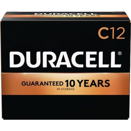Duracell Coppertop C Alkaline Battery, 1.5V DC, PK12 MN1400