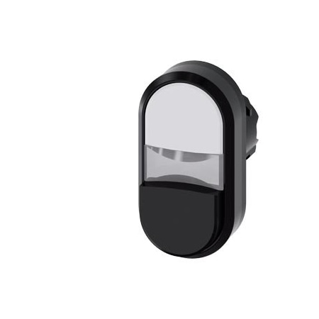 Siemens Illuminated twin pushbutton, 22 mm, round, plastic, white, black 3SU1001-3BB61-0AA0-ZY15