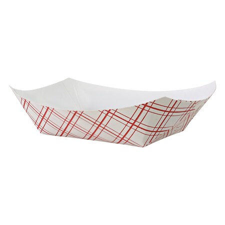 Empress 1/2lb Red Plaid Food Tray PFAS Free EFT50