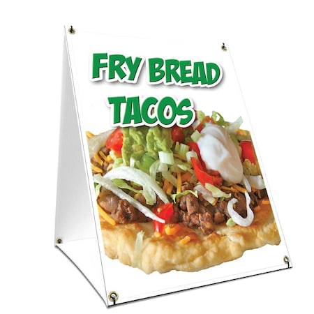Signmission Fry Bread Tacos, 24 Inch x 18 Inch A-frame Yard Sign, Plastic Sign SBC-1824-Fry Bread Tacos