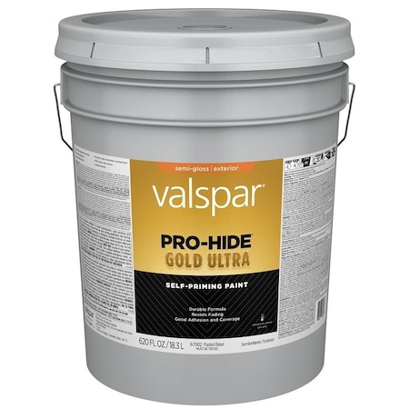 Valspar Pro-Hide Gold Ultra 6700 Latex Paint, Acrylic Base, Semi-Gloss Sheen, Pastel Base, 5 gal 028.0067002.008