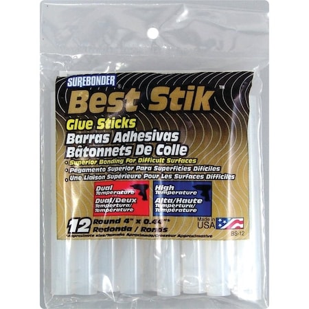 Surebonder Glue Stick, Clear, Solid BS-12