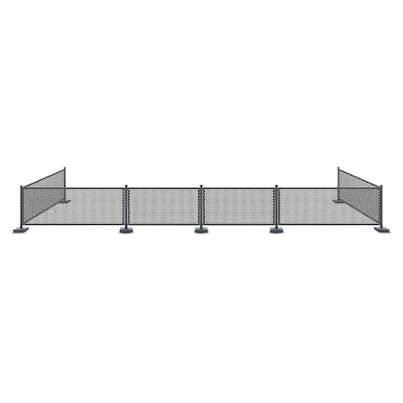 Factory 2U Commercial Patio Gray Aluminum Bar Restaurant Fence Kit, 41ft L, 34in H, Flexible Layout, Powdercoat w/ UV Topcoat 805680