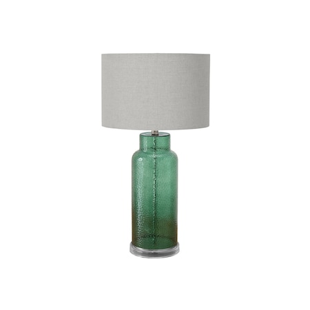 Monarch Specialties Lighting, 28"h, Table Lamp, Green Glass, Grey Shade, Contemporary, Modern I 9908