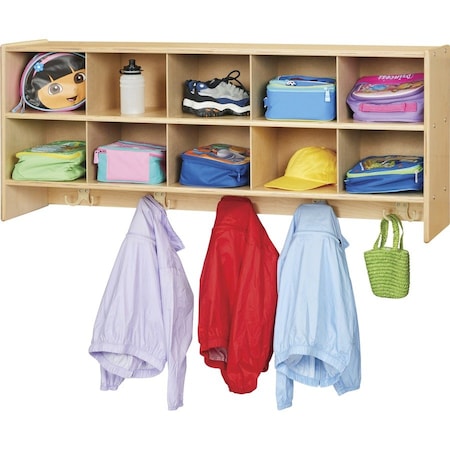 Jonti-Craft Young Time 10 Section Wall Mount Coat Locker 7104YT