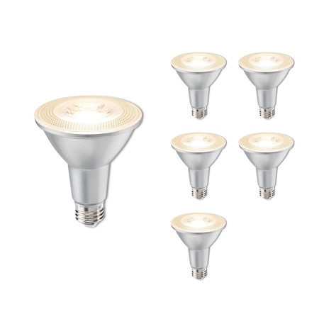 Bulbrite 75-Watt Equivalent Dimmable Flood PAR30LN Medium E26 LED Light Bulb, 2700K, 6PK 861780