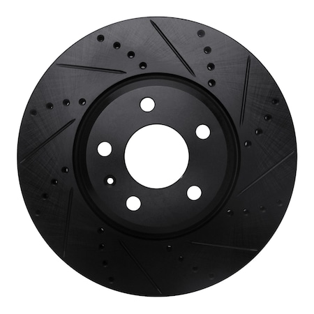 Dfc Premium Black Drilled & Slotted Brake Rotor, Disc Brake Rotor, 633-73086R