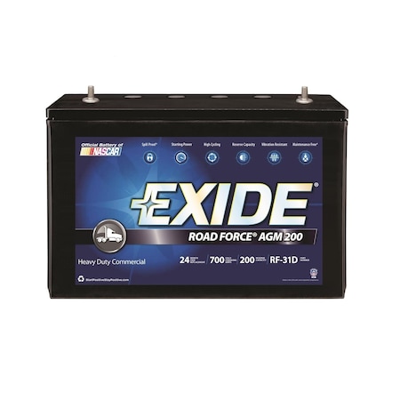 Exide Roadforce GRP:31 CCA:700 AH:100 RC:200 AGM Term:T RF-31D