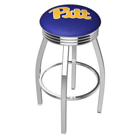 Holland Bar Stool Co 30" Chrome Penn State Swivel Bar Stool, Accent Ring L8C3C30Pittsb