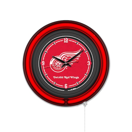 Holland Bar Stool Detroit Red Wings 15 Double Neon Wall Clock Clk15BK