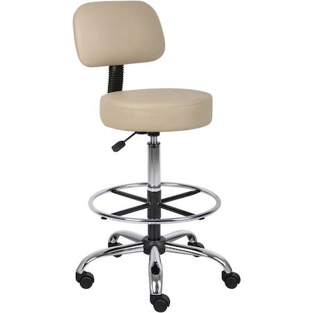 Boss Caressoft Medical/Drafting Stool W/ Back Cushion B16245-BG