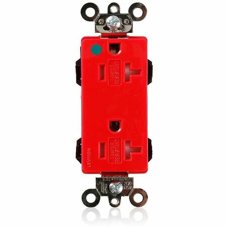 Leviton Hospital Grade Decora Receptacle, 20 Amp, 125 Volt MT163-HGR