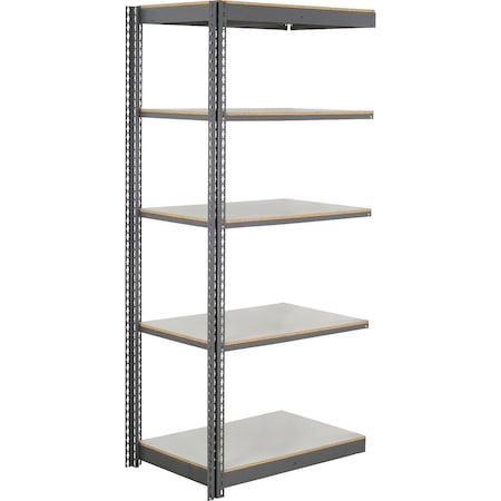 Global Industrial 5 Shelf, Commercial Duty Boltless Shelving Add On, 48"Wx12"Dx72"H, Laminate Deck B3165866