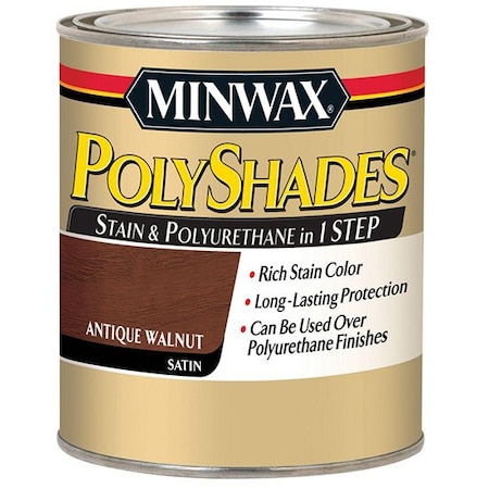 Polyshades 1/2 Pt Antique Walnut Wood Stain And Polyurethane, Satin 21340