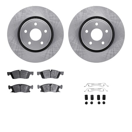 Dynamic Friction Co DFC Rotors with EURO 5000 Ceramic Brake Pads includes Hardware 6612-42017