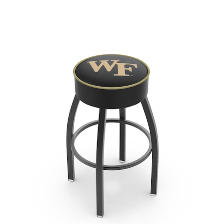 Holland Bar Stool Co 25" 4" Wake Forest Cushion Seat, Blk Wrinkle Base Swivel Bar Stool L8B125WakeFr