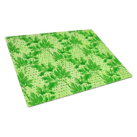 Carolines Treasures Watercolor Parsley Glass Cutting Board, Large BB7573LCB