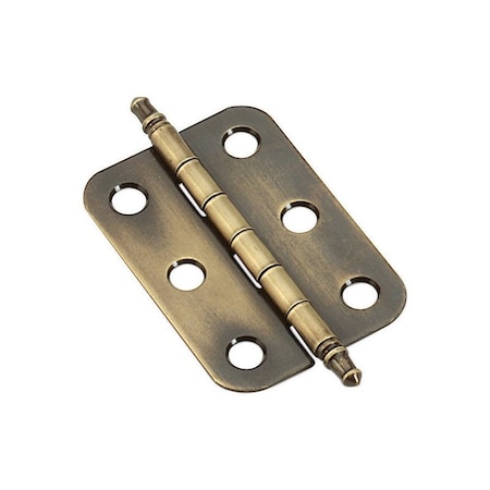 Amerock Decorative Hinge, Steel, 1-3/8 in Leaf W x Antique Brass BPR2355AE