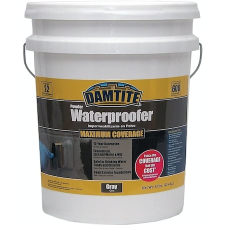 Damtite 0 Powder Waterproofer, Gray, Powder, 45 lb Pail 2451