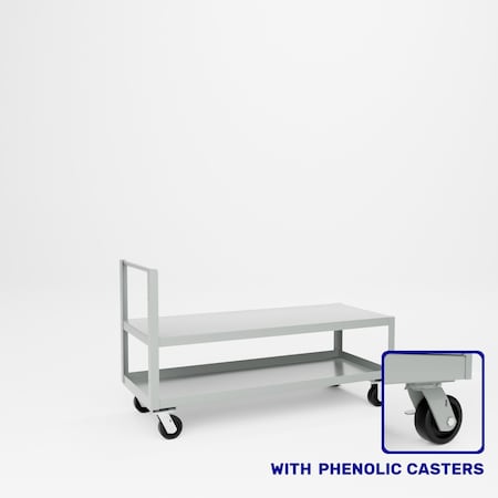 Pucel Single Handle Heavy Duty Truck, 24 in D x 60 in W x 36 in H, Gray 24-TR-60P