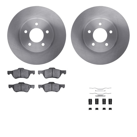 Dynamic Friction Co DFC Brake Rotor with 5000 Brake Pads and Hardware Kit 6512-99577