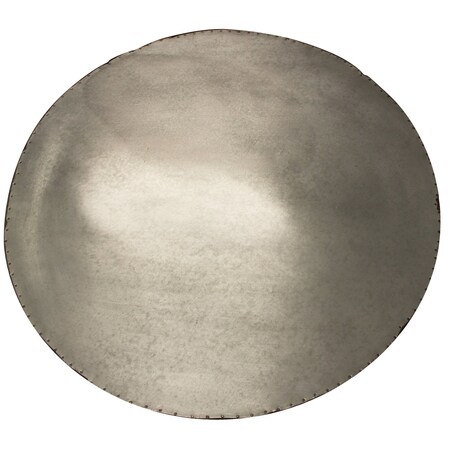 Homeroots 32" White and Natural Iron and Solid Wood Round Drum Coffee Table 488786