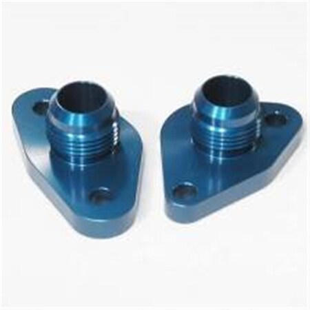 Meziere WP8312ANB No.12 AN Water Pump Port Adapters for Small Block Ford, Blue - Pack of 2, 2PK MEZWP8312ANB