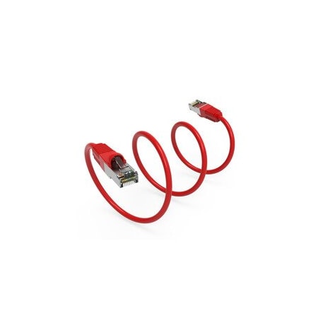 Cable Wholesale Shielded S/FTP Cat6 Ethernet Patch Cable, Snagless/Molded Boot, 26AWG, Red, 5 foot 12X8-57105