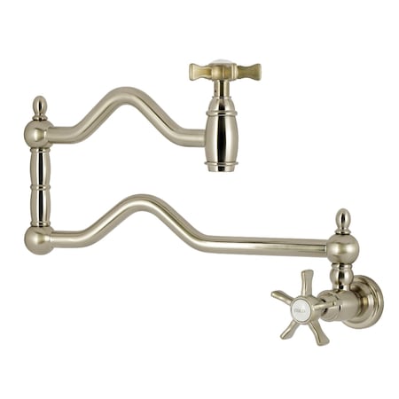 Kingston Brass Wall Mount Pot Filler Faucet, Brushed Nickel KS2108NX