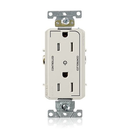 Leviton Dec Plus Dup 15A 125V TR 2Mrk-Ctrl LtAl TDR15-S2T