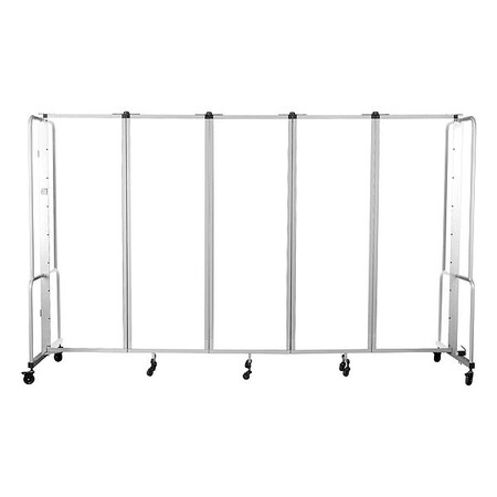National Public Seating Room Divider, 6 ft H, 118" W, Clear RDG6-5CA