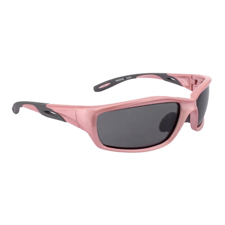 Crossfire Safety Glasses, Dark Smoke Lens, Pearl Pink Frame, Full-Frame, Yes, 1 PR 22528