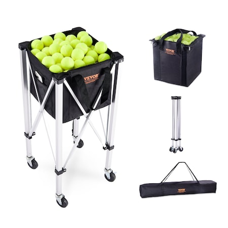 Vevor Tennis Ball Hopper Basket Teaching Tennis Ball Cart with Wheels 180 Balls XLDD-BC180