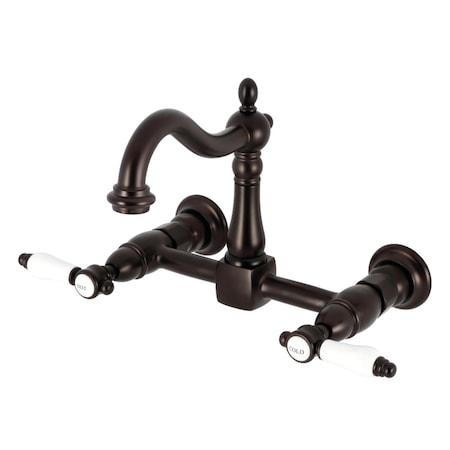 Kingston Brass Two-Handle Wall Mount Bridge Kitchen Faucet, Oil Rubbed Bronze KS1265BPL