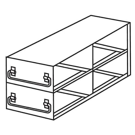 Cole Parmer Slide-Out Freezer Rack for 3inH Boxes, 4 Box Capacity, 2x2 Array, 11 x 5-1/2 x 6-7/16in H 247479