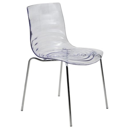 Leisuremod Astor Water Ripple Design Dining Chair, Clear AC20CL