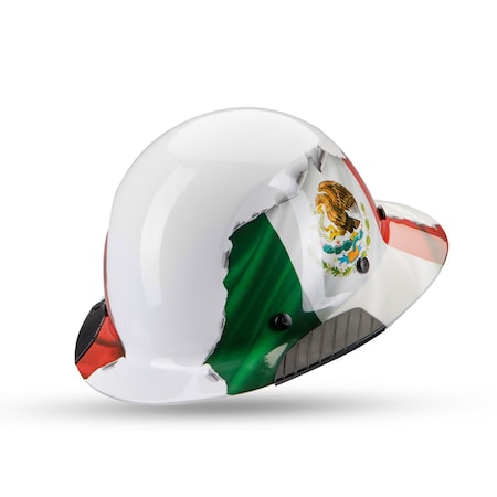 Lift Safety DAX Fiber Resin Full Brim Hard Hat (Mexican Flag) - ANSI-G, TYPE 1 HDF-25MF